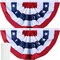 2-Pack American Flag Bunting (2x4 Feet) – Patriotic USA Pleated Fan Flags with Brass Grommets & Zip Ties – Heavy Duty Fade Resistant Canvas Header – All-Weather Decor for 4th of July, Memorial Day & Porch Railings